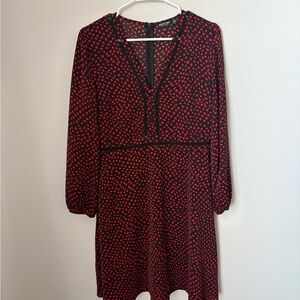 Nasty Gal Red and Black Cheetah / Dot Dress Size 8